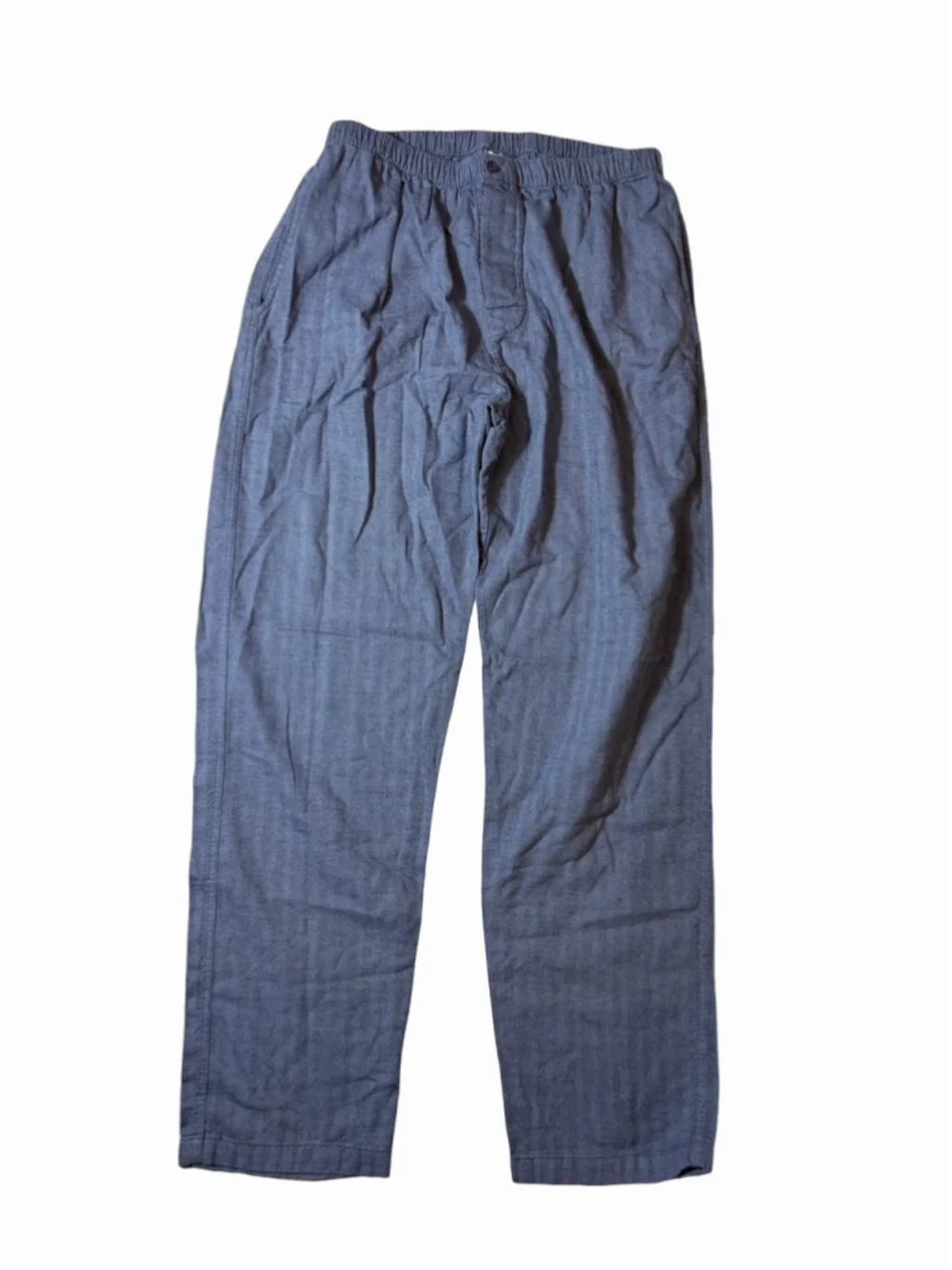 Frette 1860 Blue Herringbone Cotton Pajama Set 2Pc Made Italy Luxury